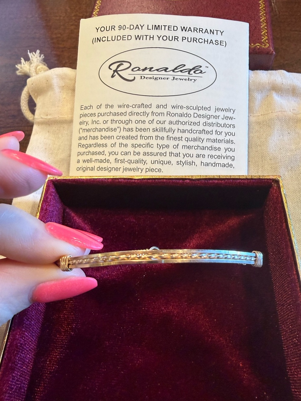 Ronaldo Size 7" Gold Designer Wire Bracelet